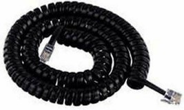 Polycom VVX 25ft 25 Black Handset Phone Cord Receiver Telephone Coil Curly Cord - £4.66 GBP