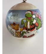 Vintage Hallmark 1981 Muppets Satin Ball Ornament Kermit Miss Piggy Chri... - $8.80