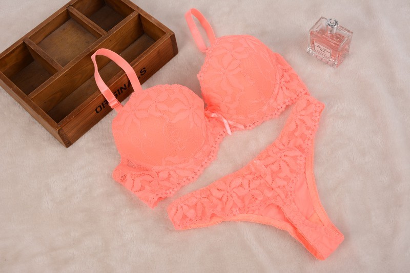SEXY PUSH up GEORGIA PEACH bra and panty sets lingerie womens underwear  thongs