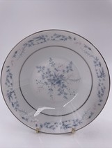 Noritake Fine China Carolyn 2693 7 1/2&quot; Coupe Salad Soup Bowl Blue Flower Silver - £11.72 GBP