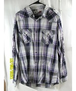 Men&#39;s Red Snap Brand Shirt Black Pearl Snap Buttons Long Sleeve Purple L... - $14.00