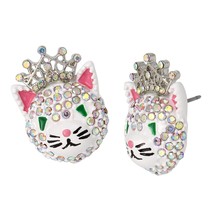 Cat Fairy Stud Earrings,WHITE,373145GLD100 - $72.94