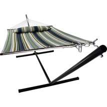 Sorbus 2-Person Stylish Hammock with Stand- Premium Cotton 53&quot; Large Hammock Bed - £199.31 GBP