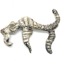 Vtg Sterling Silver Modern Abstract Brutalist Gargoyle Dragon Statement Brooch - £42.04 GBP