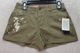 Polo Ralph Lauren Shorts Girls 6 Army Green Splatter Cotton Pockets Flat... - $39.80