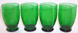 Set of 4 Vintage Anchor Hocking Small 4 oz. Green Juice Glasses  - £13.27 GBP