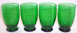 Set of 4 Vintage Anchor Hocking Small 4 oz. Green Juice Glasses  - $16.99