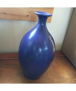 Estate Becker Signed Unique Purple Matte Glazed Bulbous w Narrow Neck St... - $37.97