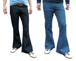 Mens Denim Bell Bottoms Flares Jeans Flared Beatles Hippie vtg 60s 70s I... - $48.48