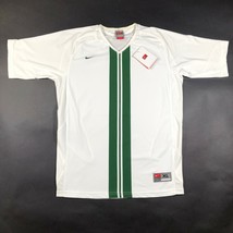 NEW Nike T Shirt Youth Boys XL (18-20) White Green Striped V Neck Dri Fi... - $14.85