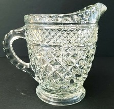 Vintage Starburst Clear Glass Creamer With Handle 4&quot; x 3&quot; or 4.5&quot; - £9.58 GBP