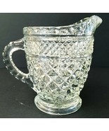 Vintage Starburst Clear Glass Creamer With Handle 4" x 3" or 4.5" - £9.71 GBP