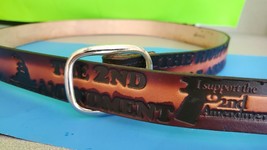 RIGHT TO BEAR ARMS- 2nd AMENDMENT Genuine LEATHER BELT w/ Standard  Buckle - $631.96 MXN