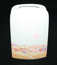 Thomas Germany White Porcelain Flower Vase Sun Valley Farm Colorful Olmi... - £40.46 GBP
