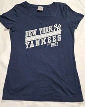 New York Yankees TShirt Top Women&#39;s Small Blue Genuine Merchandise MLB Baseball - £7.71 GBP