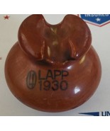 Vintage  Lapp 1930 Ceramic threaded Pole electric Insulator Round Bottom  - £8.60 GBP
