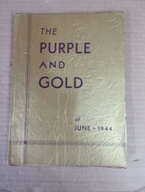 Vintage Purple And Gold June 1944 Yearbook Camden High School Camden NJ - £43.44 GBP