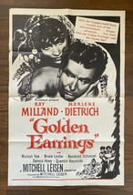 *GOLDEN EARRINGS (1947) German Spy Ray Milland &amp; Gypsy Marlene Dietrich ... - $95.00