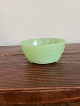 Rare Vintage Mcm Fire King Jadeite Scalloped Footed Candy Trinket Bowl Dish - $93.05