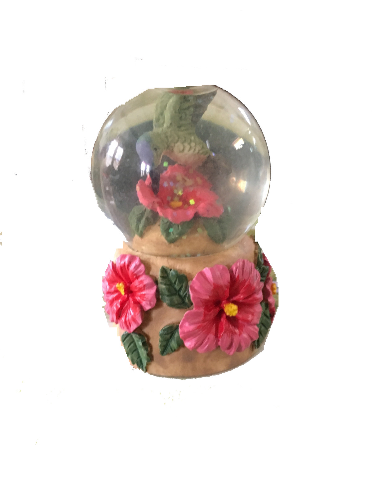 DECORATIVE GLASS GLOBE FILLED WITH WATER AND ROSES - $14.95