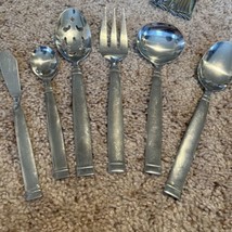 Pfaltzgraff PFF27 Glossy 6 Piece Serving Set Stainless Flatware Vintage - £22.55 GBP