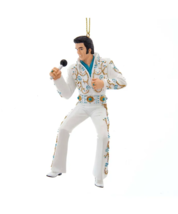 Elvis Presley - Elvis in Blue and White Jumpsuit Ornament by Kurt Adler ... - $18.76