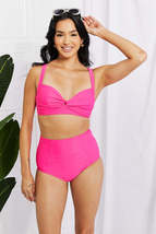 Marina West Swim Take A Dip Twist High-Rise Bikini in Pink - £63.63 GBP