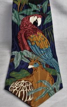 World Wildlife Fund Mens Neck Tie Design # 179 Parrots Birds Dark Blue - $8.36