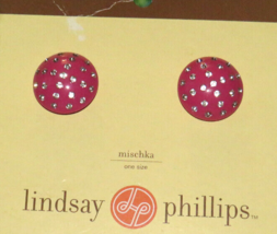 LINDSAY PHILLIPS Mischka Pink Round Clear CZ Shoe Snaps - £7.85 GBP