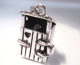 A Person Visiting an Outhouse 925 Sterling Silver Pendant summer campers camp - $26.99