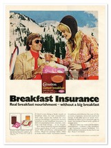 Carnation Instant Breakfast Ski Slopes Couple Vintage 1972 Full-Page Mag... - £7.62 GBP