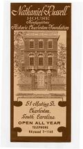 Nathaniel Russell House Headquarters Brochure Meeting St Charleston SC - $15.84