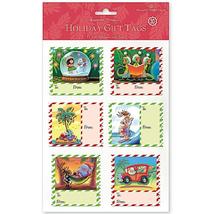 Hawaiian Mele Stamps 3D Adhesive Holiday Gift Tags - £7.83 GBP