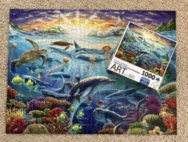 LaFayette Puzzle Factory Ocean of Life Dolphins Sea Turtles Jigsaw Puzzle - £19.77 GBP