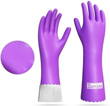 NEW Cleaning Gloves 1 Pair - Medium Sized Reusable PVC Kitchen Gloves with - £6.89 GBP
