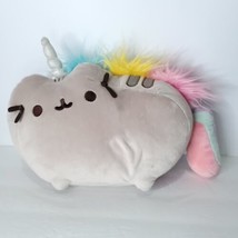 Pusheen Cat Unicorn Plush Pusheenicorn Gray Gund 14&quot; Long Stuffed Animal - £17.45 GBP
