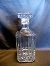 Crystal Whiskey Decanter,  Diamond Pattern Glass Stopper - £9.43 GBP