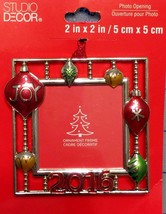 Christmas Tree Ornament JOY 2016 Photo Picture Frame Decoration Studio M... - $19.34