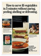 Campbell&#39;s Vegetable Soup and Meatloaf Vintage 1972 Full-Page Magazine Ad - £7.75 GBP