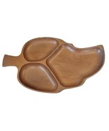 Vtg MCM Teak Leaf Bowl Segmented Wooden Dish Nut Tray - €10,20 EUR