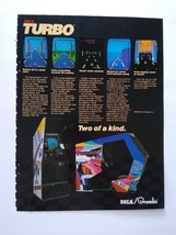 005 Turbo Arcade Game Print AD Magazine Paper Retro Artwork Sheet 1982 V... - $17.34