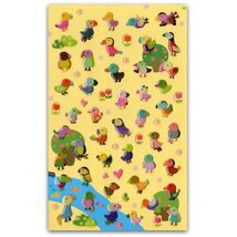 CUTE PUFFIN GEL STICKERS Sheet Bird Parrot Animal Scrapbook Puffy Sticke... - $45.44 MXN