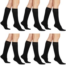 AWS/American Made 6 Pairs Womens Sheer Knee Massage Socks with Reinforced Toe a - £11.40 GBP