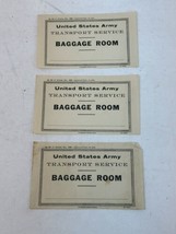 3 US Army BAGGAGE ROOM Transport Service WW II Ephemra QMC Form #190 - £15.72 GBP