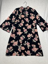 Nanette Lepore Floral Sheer Velvet Dress Womens Sz 14 Moody Romance Boho - £30.46 GBP