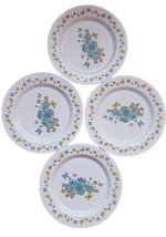 Four (4) Gold Coast™ ~ Multicolored ~ BUTTERFLY FLORAL ~ Melamine ~ 8&quot; Plates - £17.93 GBP