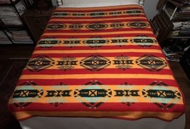 Vintage Aztec Design Blanket 60x74 Reversible Cotton or Blend? Southwestern - £75.51 GBP