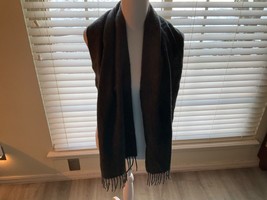 100% Lambswool Cozy Gray Neck Scarf 57&quot; Long Dry Clean Unisex - £14.31 GBP