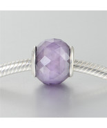 925 Sterling Silver Petite Facets Charm Bead with Synthetic Purple Quartz - €12,58 EUR