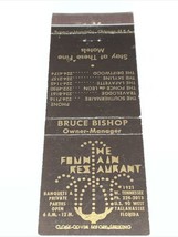 Vintage Matchbook Cover  The Fountain Restaurant Tallahassee, FL gmg  Unstruck - £9.92 GBP